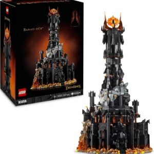 LEGO Icons 10333 Der Herr der Ringe: Barad-dûr – Bauset für Erwachsene mit Minifiguren Sauron, Frodo, Sam & Gollum