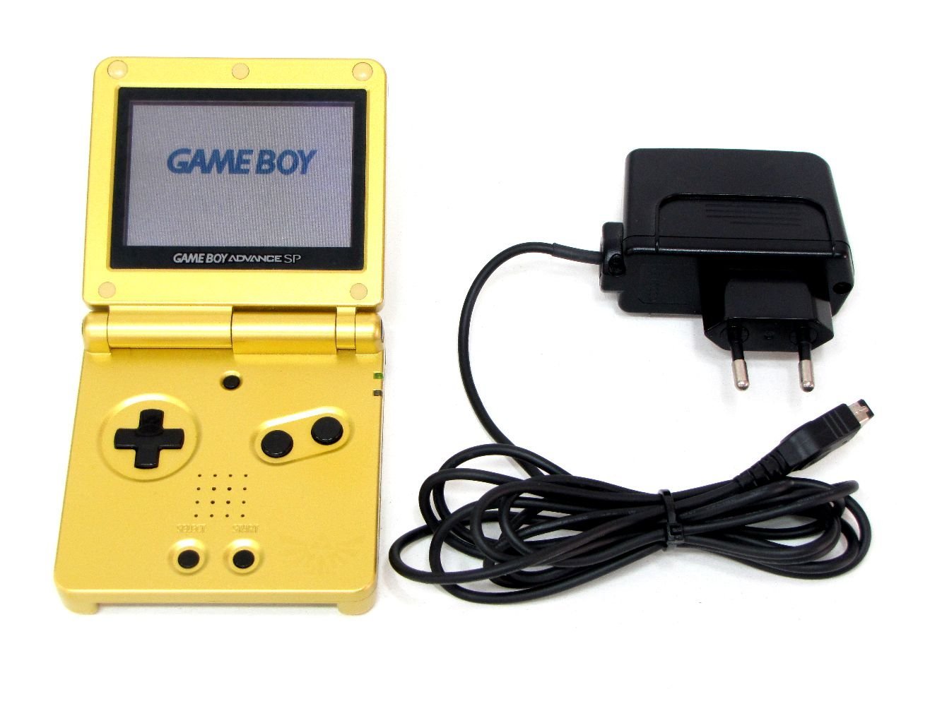 Game Boy Advance SP Zelda Edition inkl. The Legend of Zelda: The Minish Cap – Handheld Konsole mit Hintergrundbeleuchtung