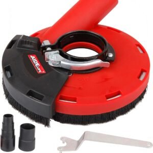 Aidelife Absaughaube mit Bürsten für Winkelschleifer 115/125 mm – Staubschutzaufsatz für Marmor, Beton, Fliesen & Lack, Kabelgebunden