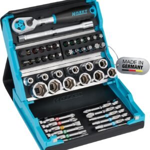 HAZET SmartCase Steckschlüsselsatz 2200SC-2 – 50-teilig, 1/4 Zoll (6,3 mm), inkl. Ratsche, kompakter Werkzeugkoffer, Made in Germany